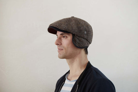 Aaron Harris Tweed wool cap with earflaps - Frost