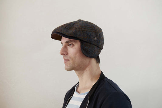 Aaron Harris Tweed wool cap with earflaps - Orchard