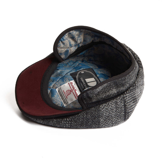 Aaron Harris Tweed wool cap with earflaps - Slate
