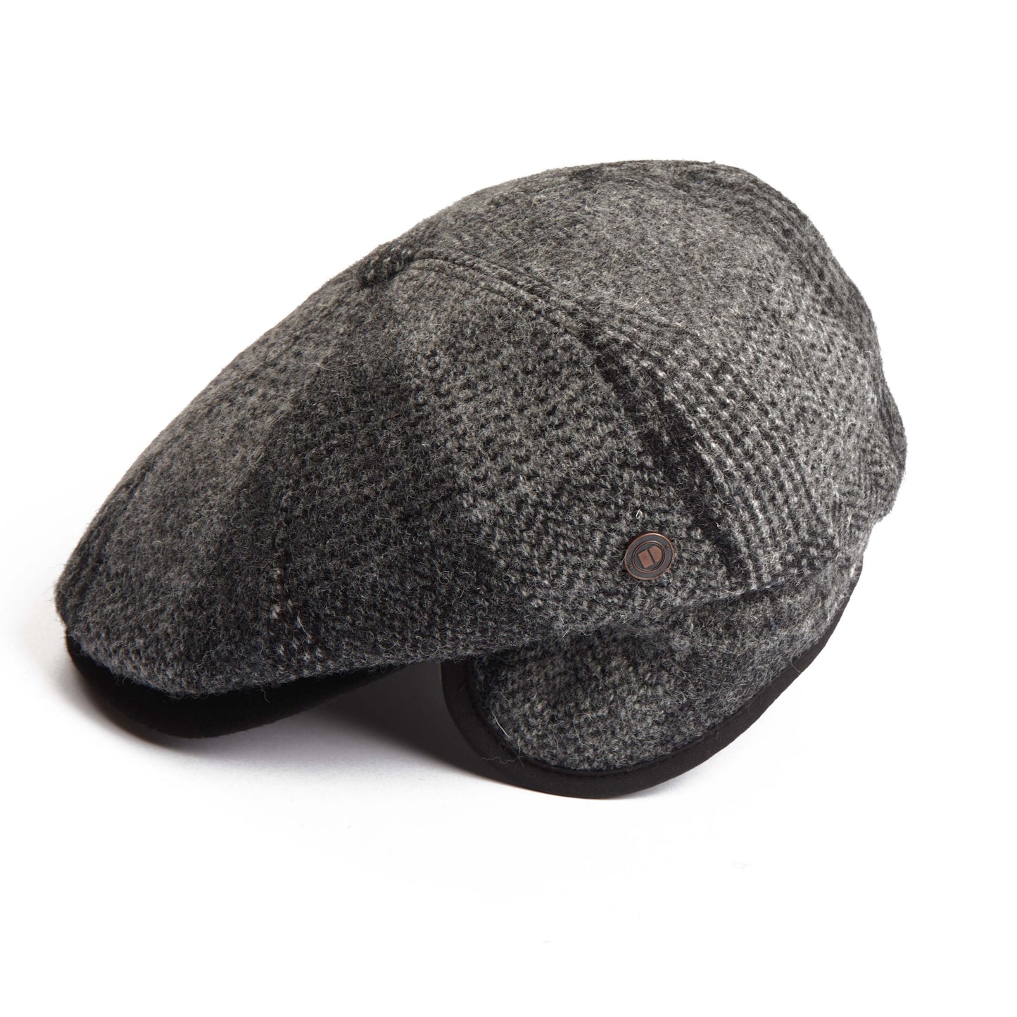 Aaron Harris Tweed wool cap with earflaps - Slate