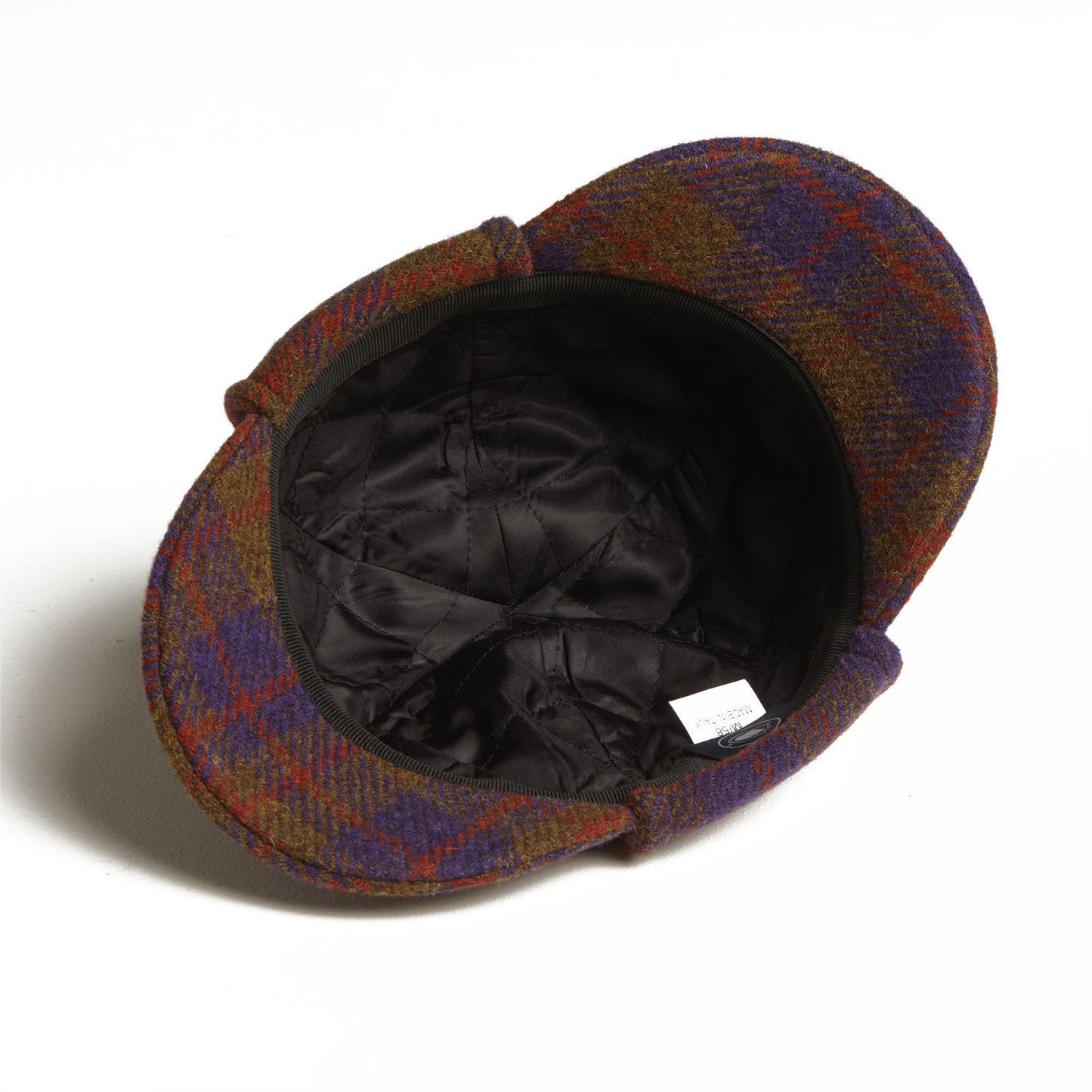 BLAKE Tweed wool Deerstalker, Made in Italy cap - Grape