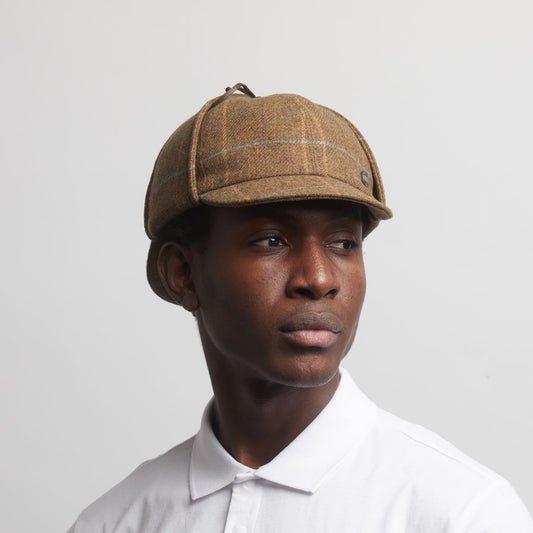 BLAKE Tweed wool Deerstalker, Made in Italy cap - Mustard