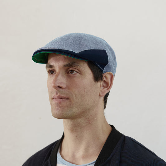Dasmarca Brody Cotton Summer Flat Cap With Bright Coloured Under Peak