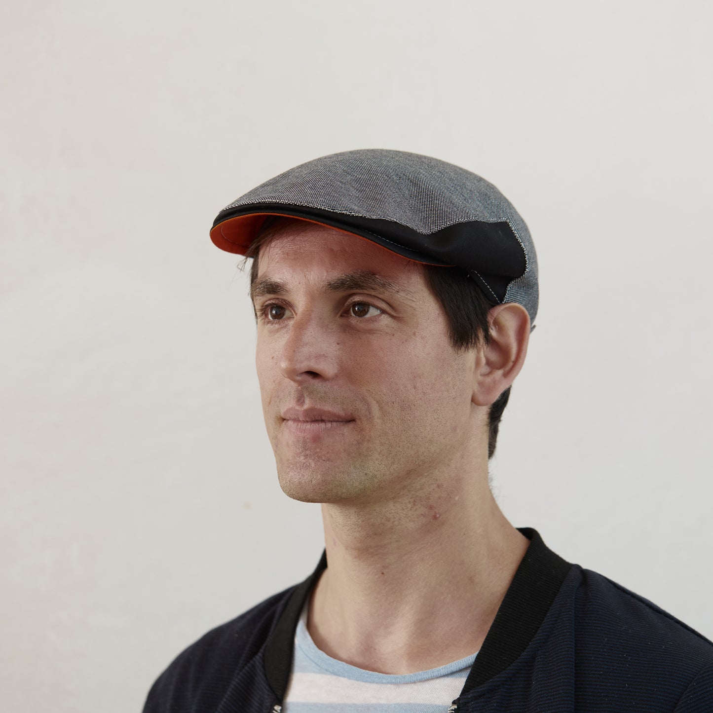 Dasmarca Brody Cotton Summer Flat Cap With Bright Coloured Under Peak