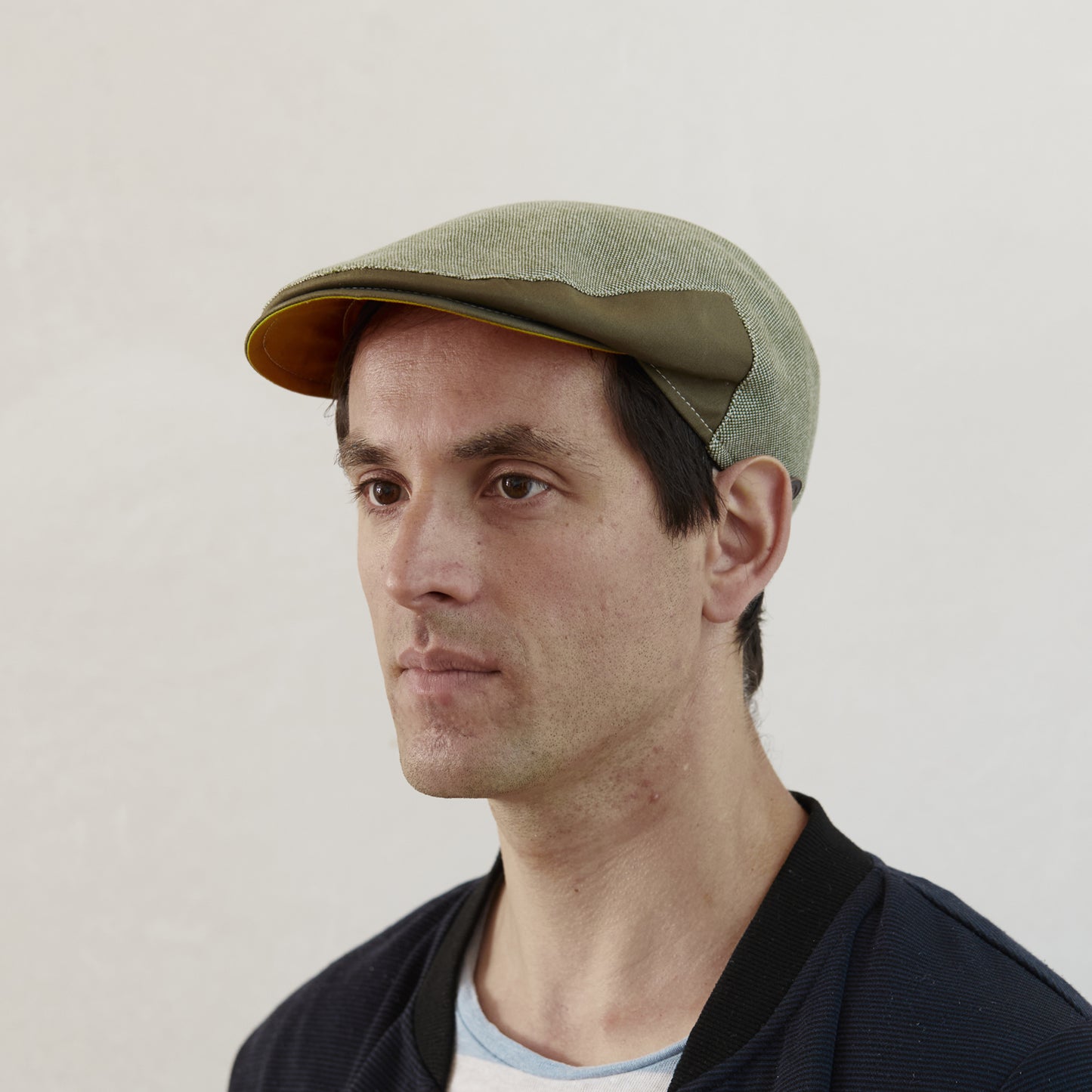 Dasmarca Brody Cotton Summer Flat Cap With Bright Coloured Under Peak