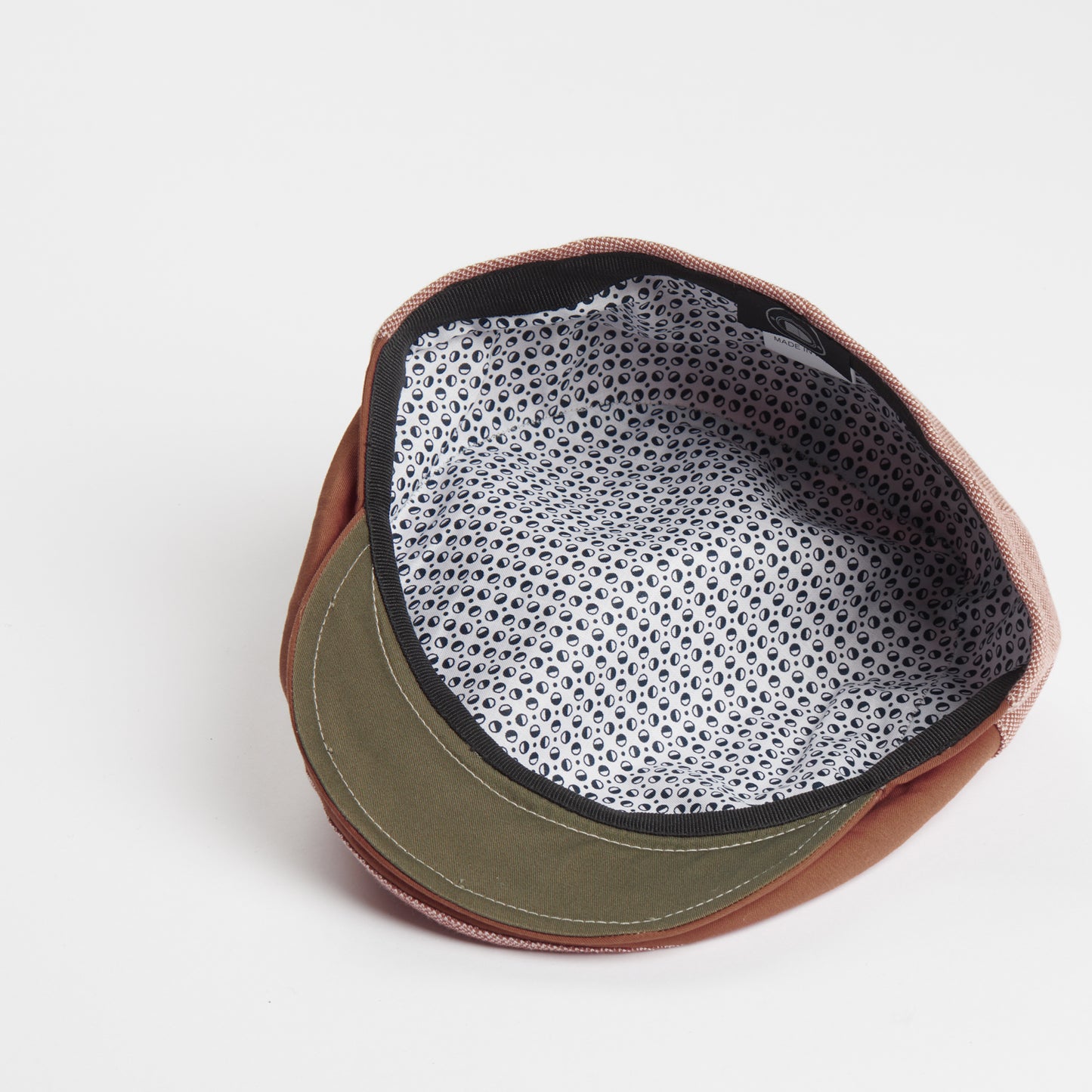 Dasmarca Brody Cotton Summer Flat Cap With Bright Coloured Under Peak