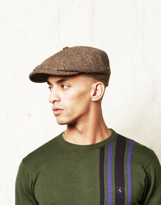 HARRISON - Heather - Harris Tweed Newsboy Cap