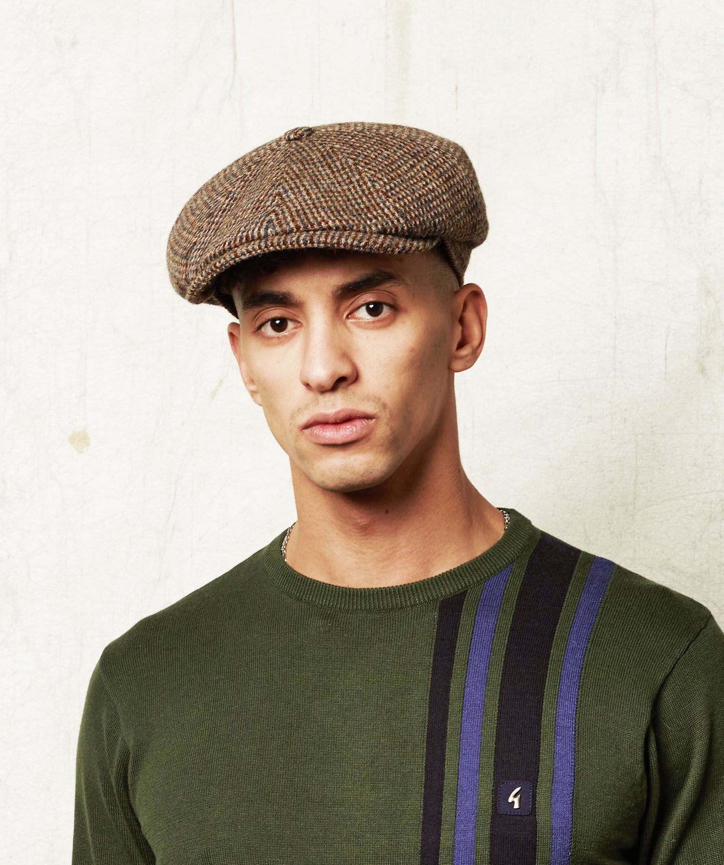 HARRISON - Heather - Harris Tweed Newsboy Cap