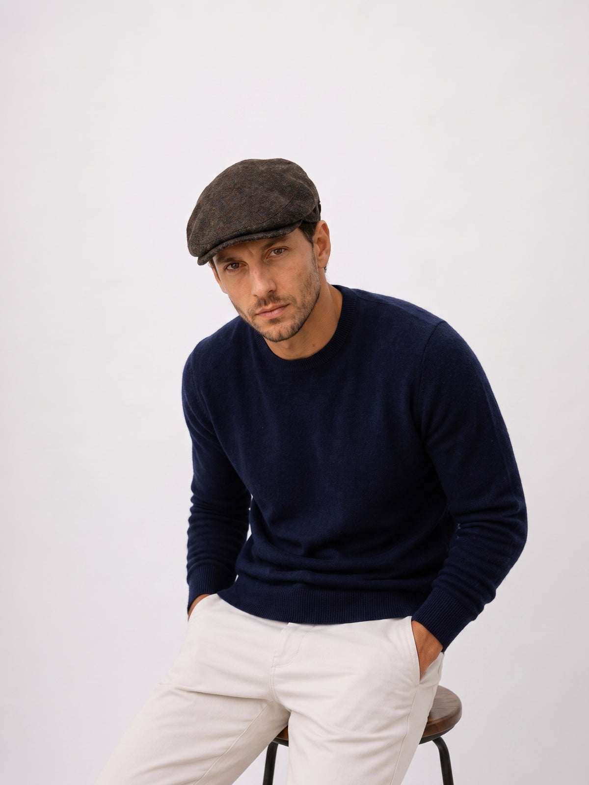 JUSTIN - Chestnut - Harris Tweed Flat Cap