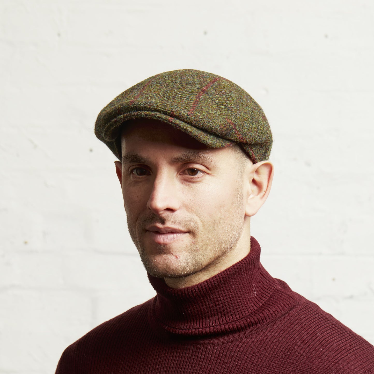 JUSTIN - Fern - Harris Tweed Flat Cap