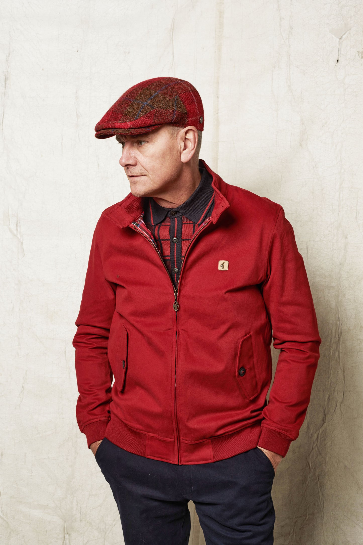 JUSTIN - Lava - Harris Tweed Flat Cap