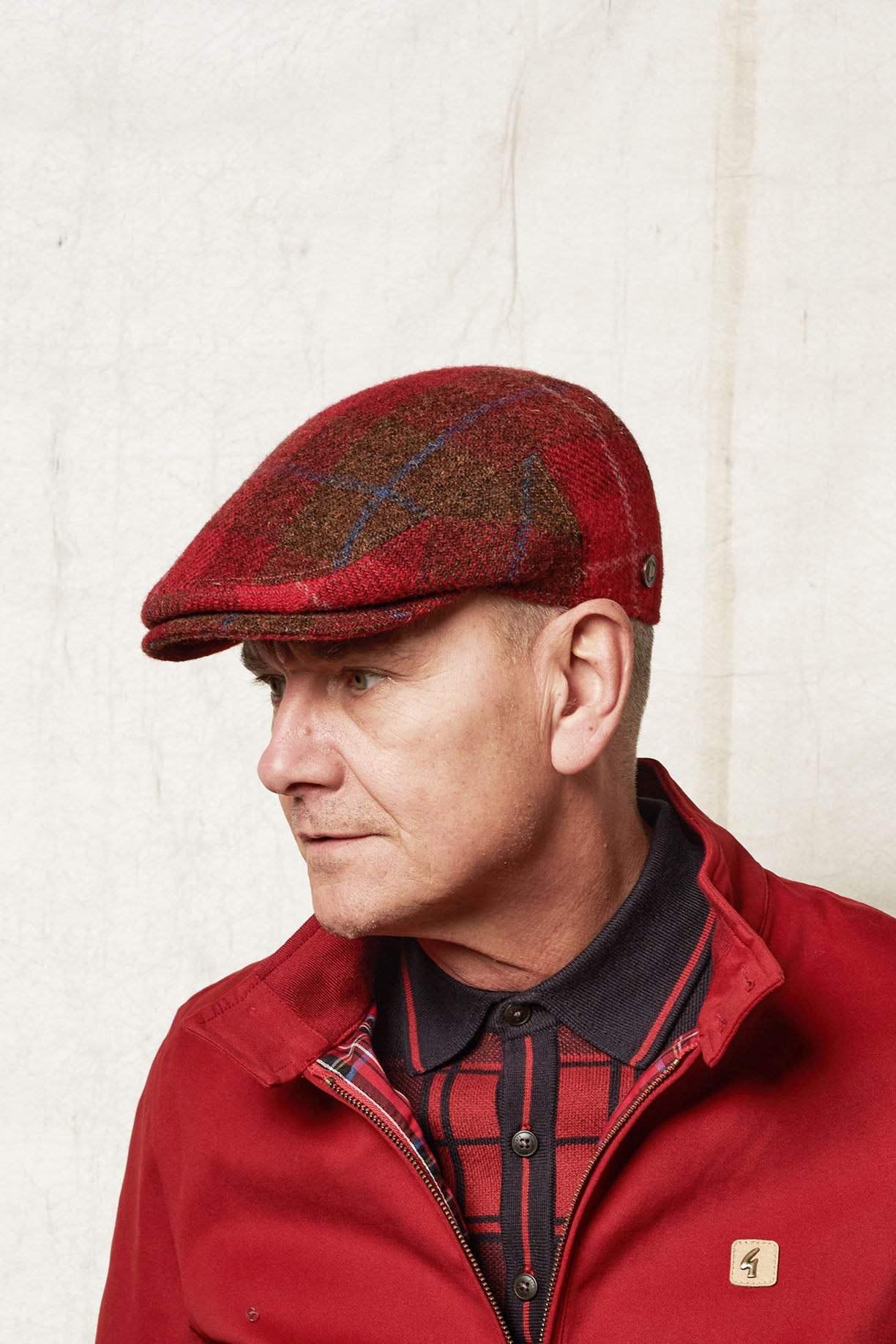 JUSTIN - Lava - Harris Tweed Flat Cap