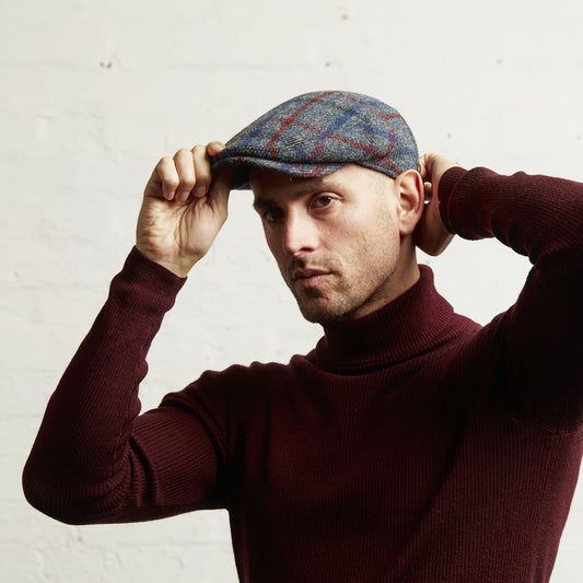 JUSTIN - Marine - Harris Tweed Flat Cap