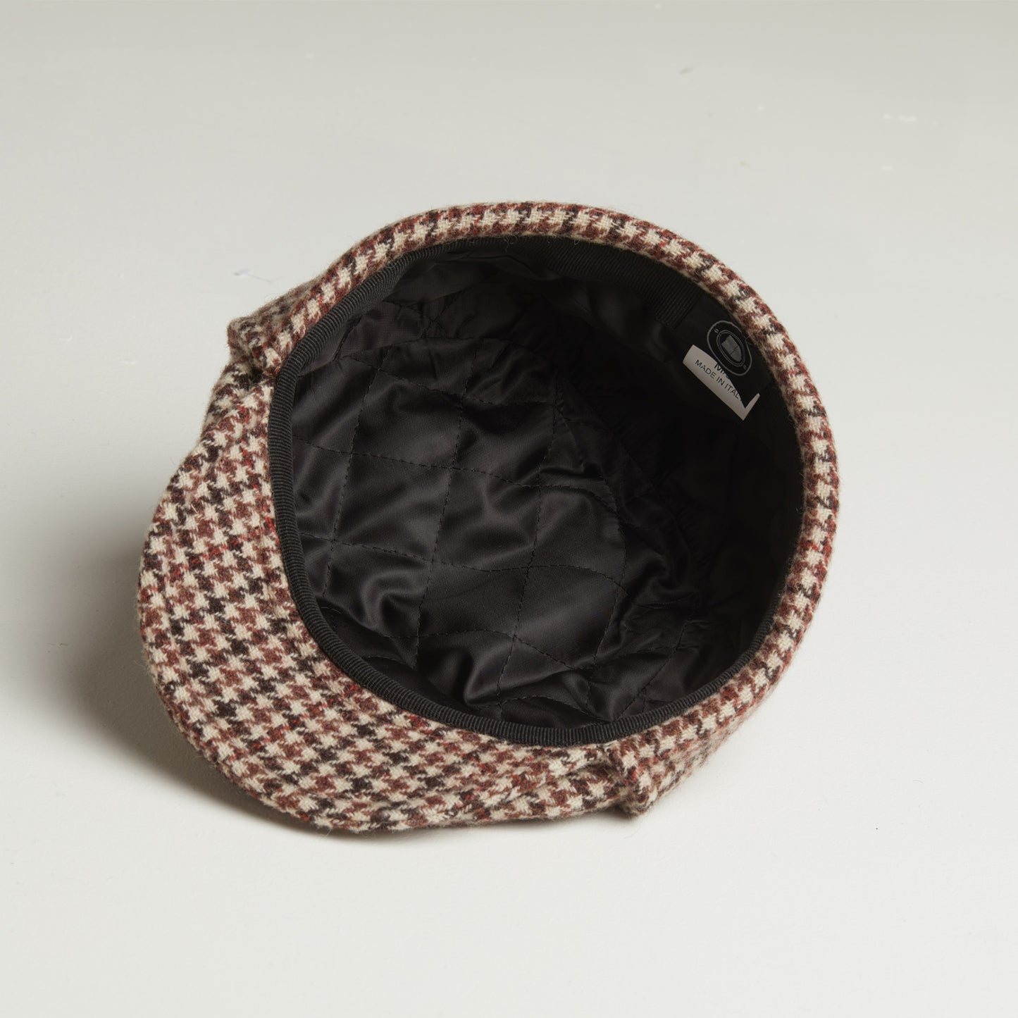 LOGAN tweed virgin wool cap with earflaps, Made in Italy cap - Beige