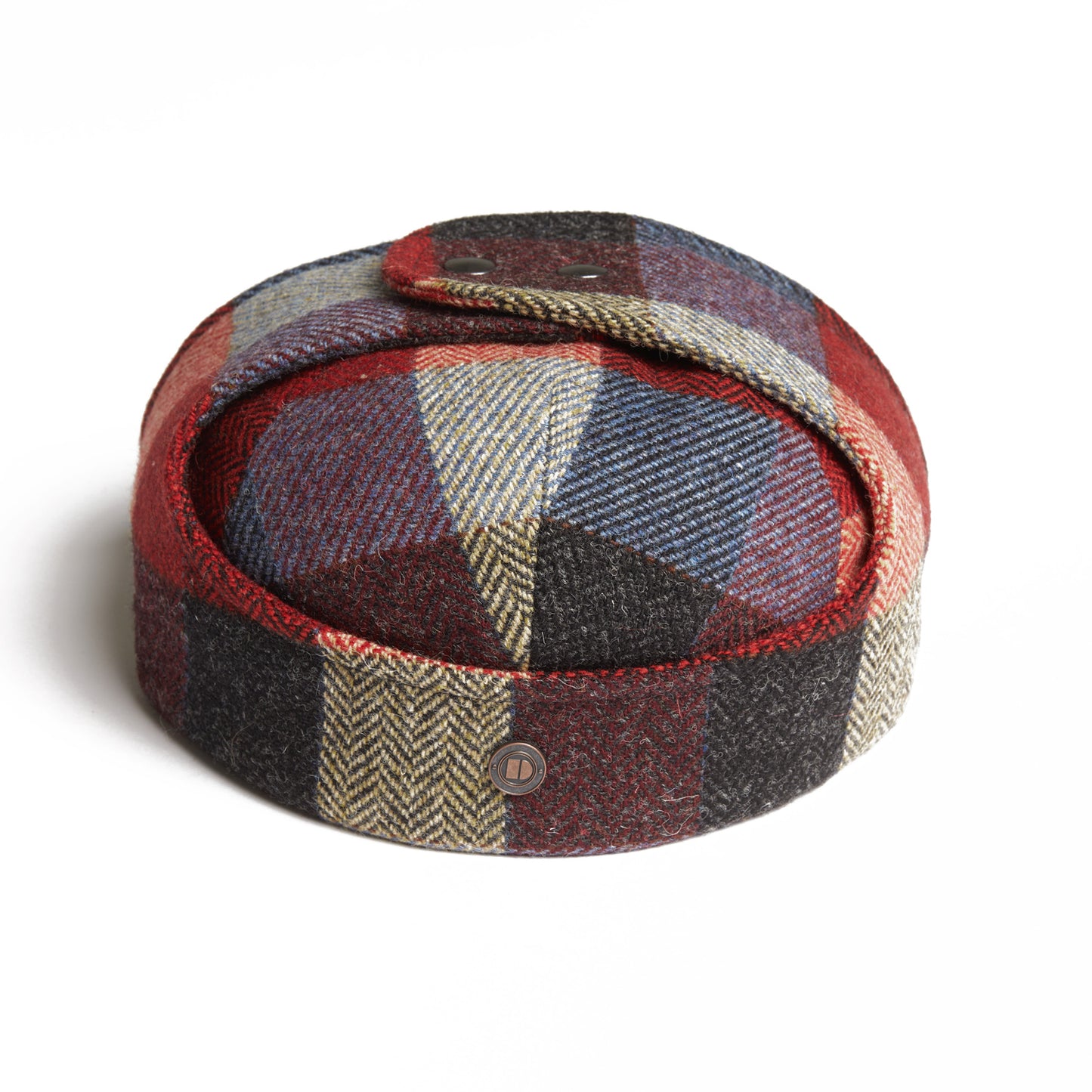 LOGAN tweed virgin wool cap with earflaps, Made in Italy cap - Sunrise