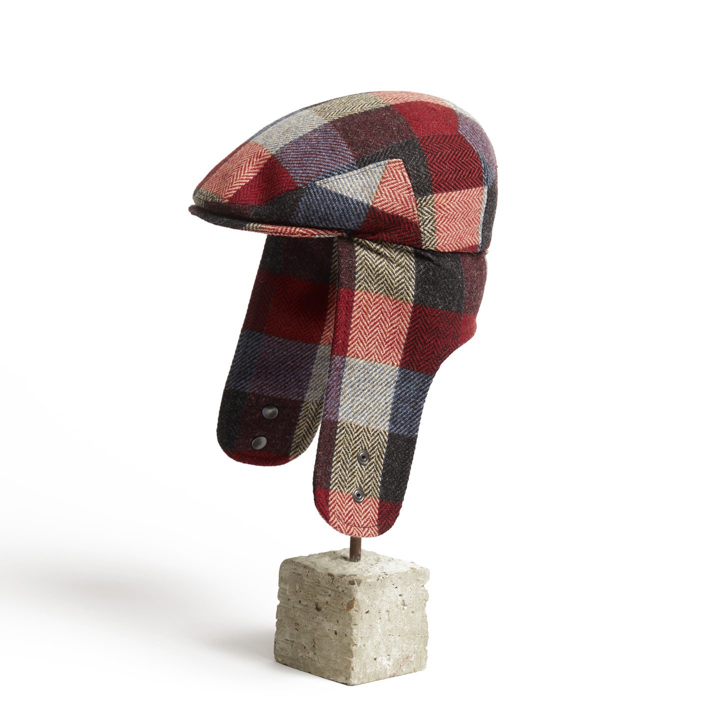 LOGAN tweed virgin wool cap with earflaps, Made in Italy cap - Sunrise