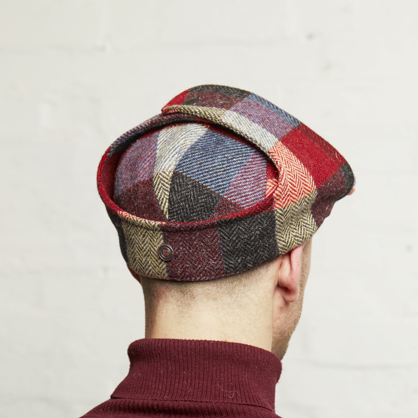 LOGAN tweed virgin wool cap with earflaps, Made in Italy cap - Sunrise