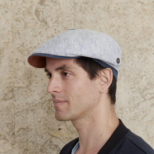 Dasmarca Raggie Mini Stripe Cotton / Linen Summer Bakerboy Newsboy Cap
