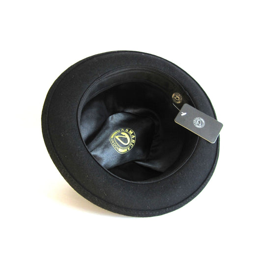 Robin wool felt two tone trilby fedora hat - Black