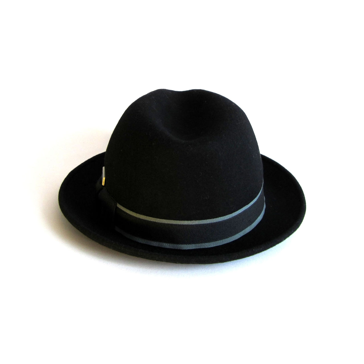 Robin wool felt two tone trilby fedora hat - Black