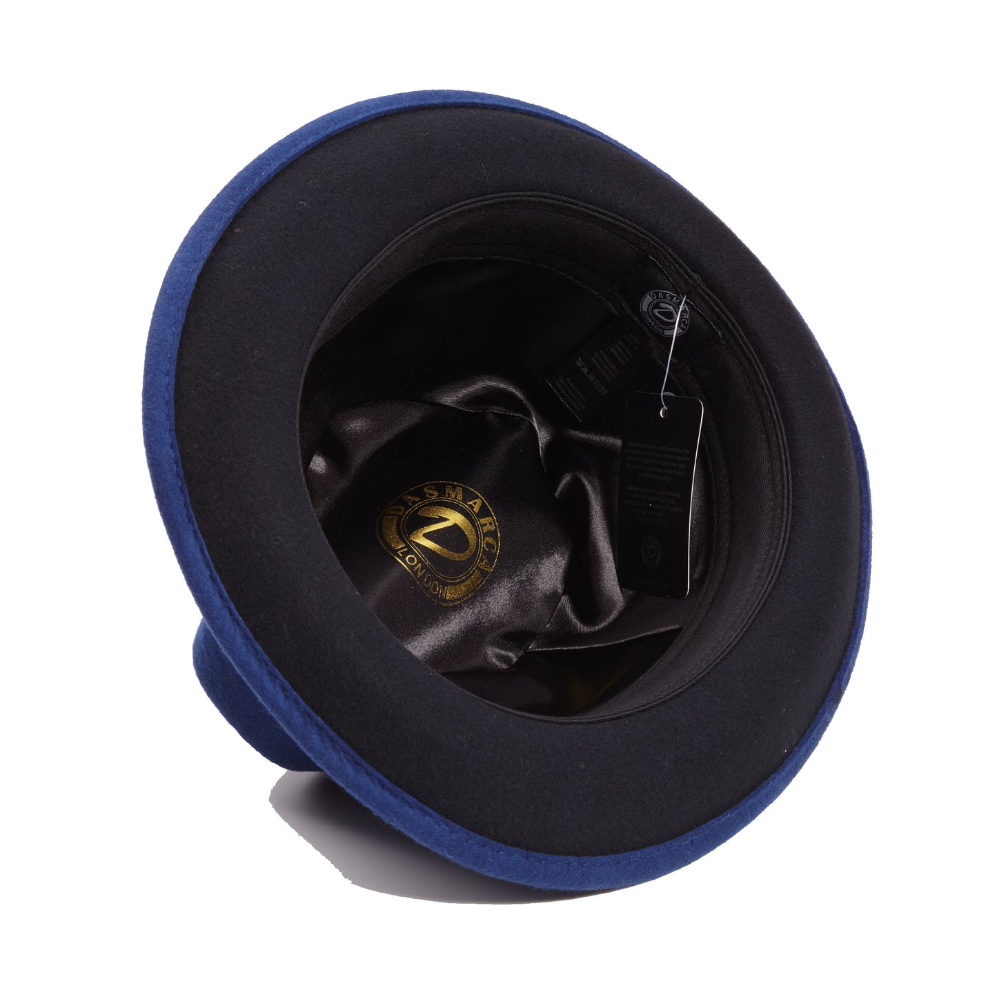 Robin wool felt two tone trilby fedora hat - Cobalt