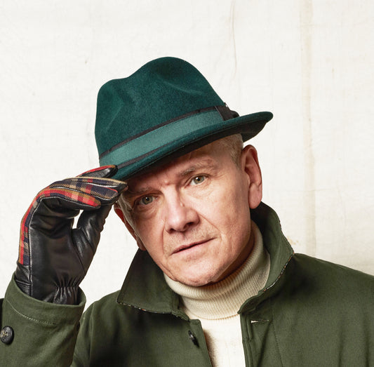 Robin wool felt two tone trilby fedora hat - Emerald
