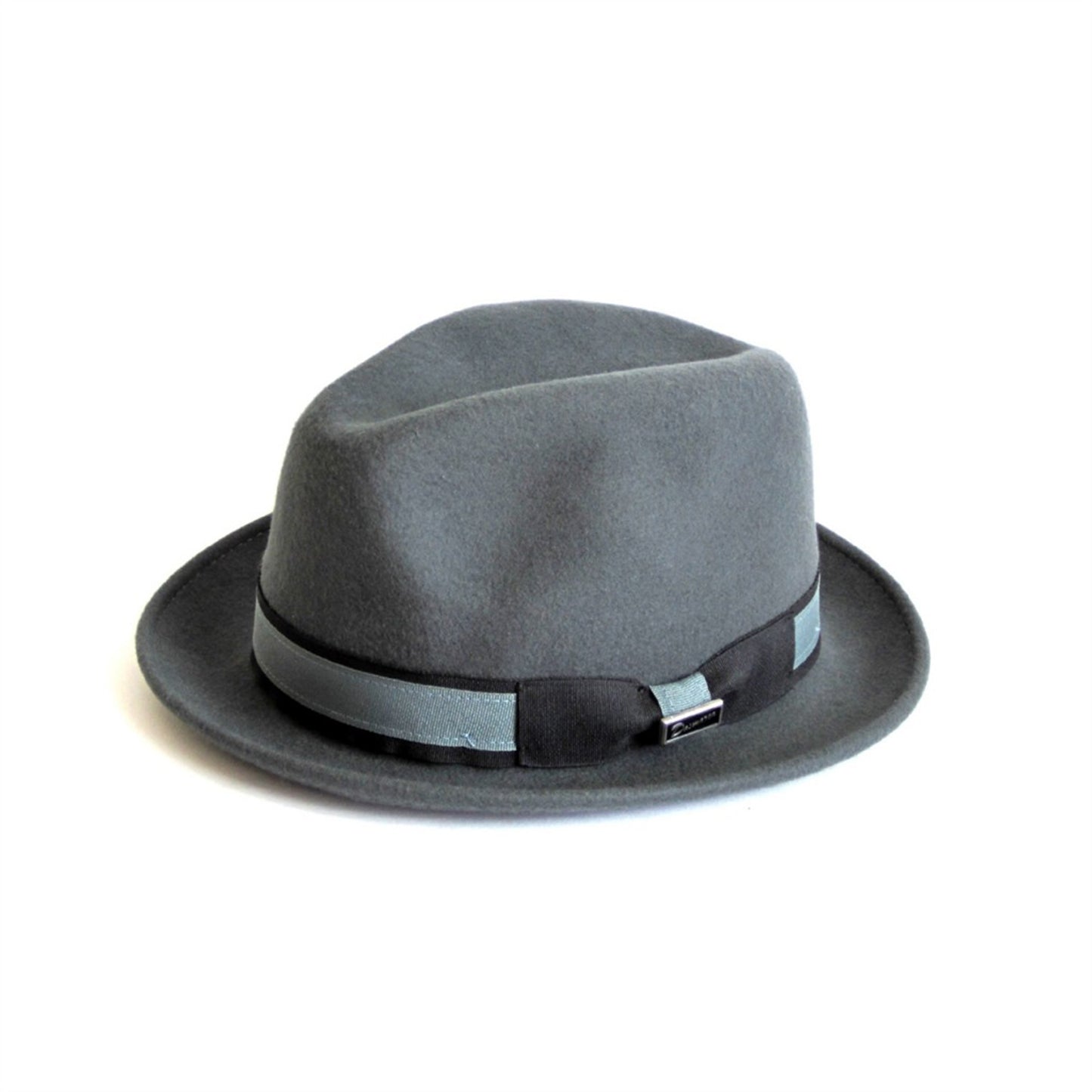 Robin wool felt two tone trilby fedora hat - Dk Grey