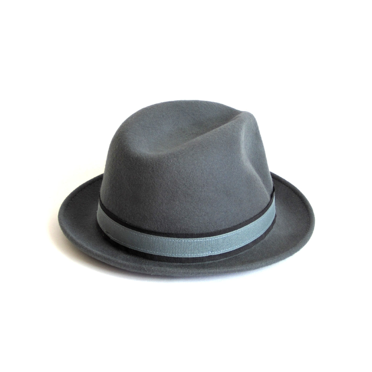 Robin wool felt two tone trilby fedora hat - Dk Grey