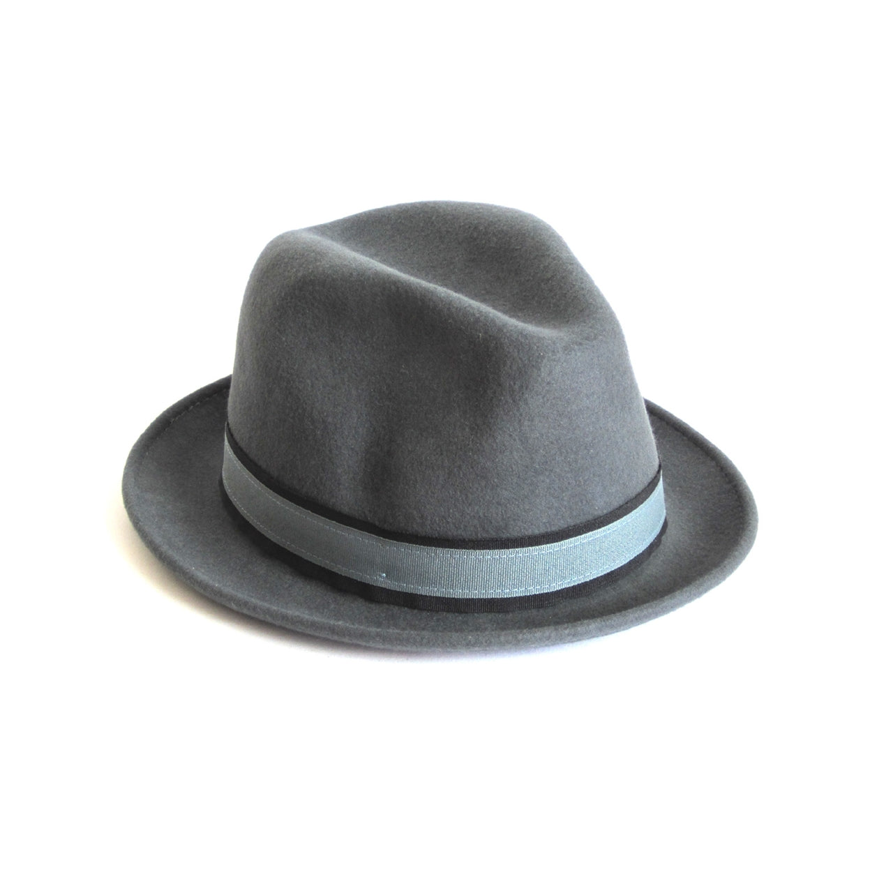 Robin wool felt two tone trilby fedora hat - Dk Grey
