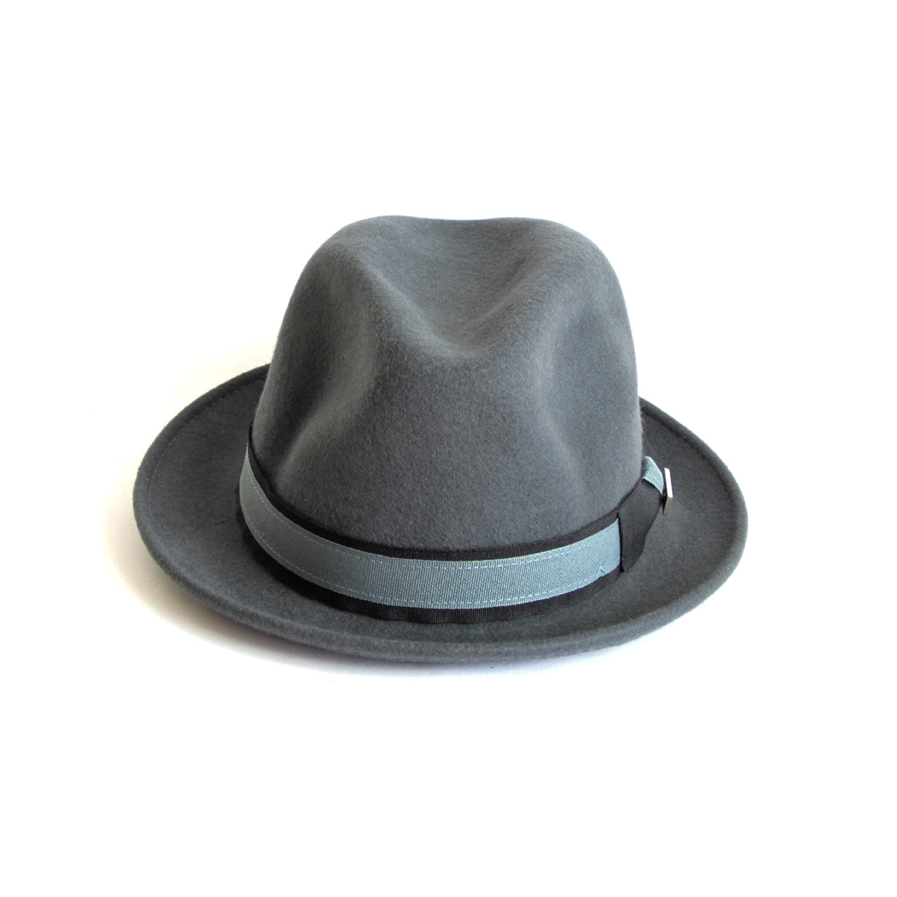 Robin wool felt two tone trilby fedora hat - Dk Grey