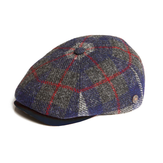 Aaron Harris Tweed wool cap with earflaps - Indigo