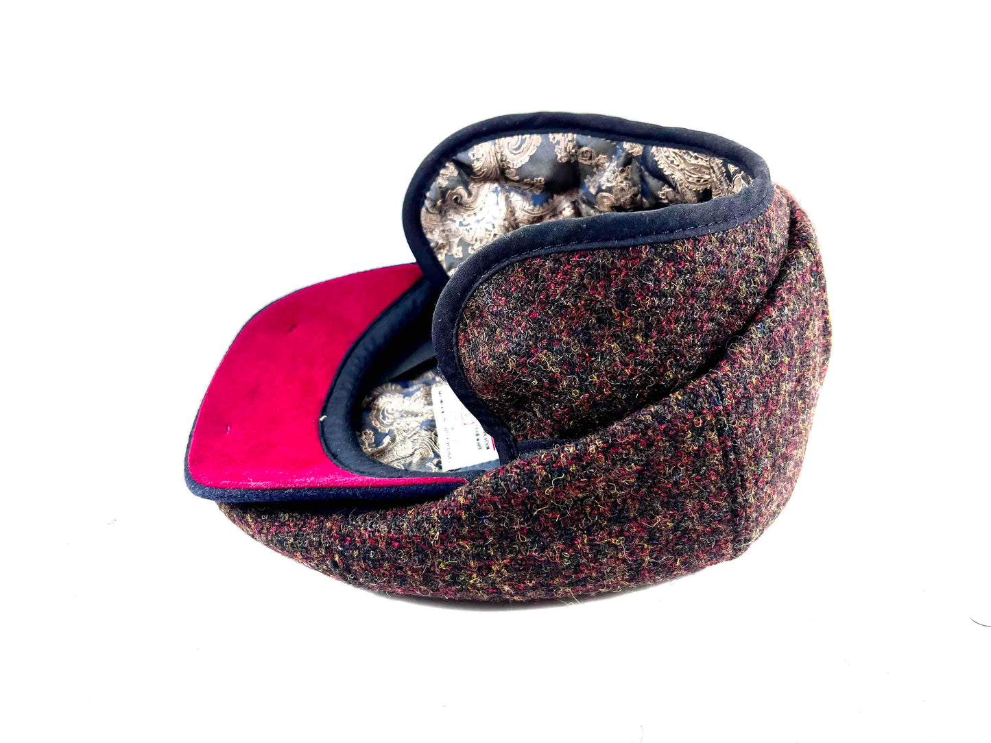 Aaron Harris Tweed wool cap with earflaps - Maroon