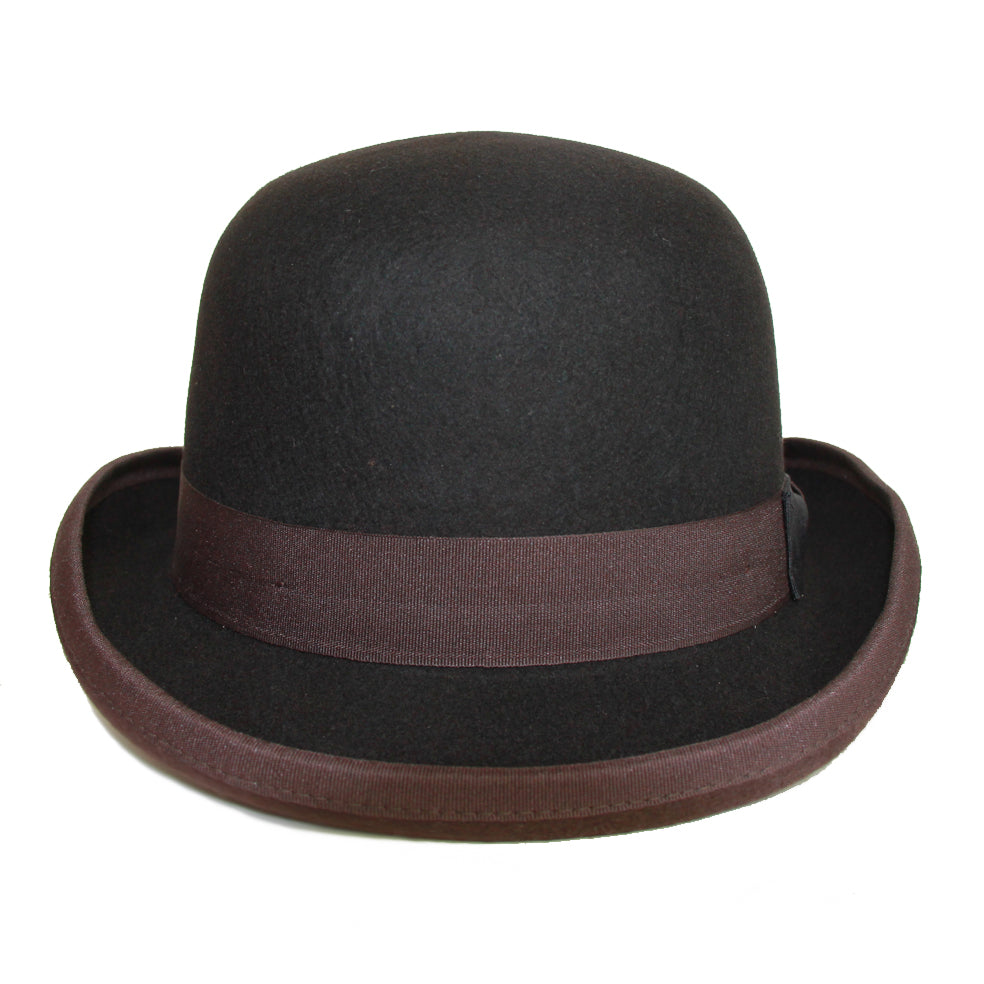 Brooke black/brown wool felt bowler derby hat