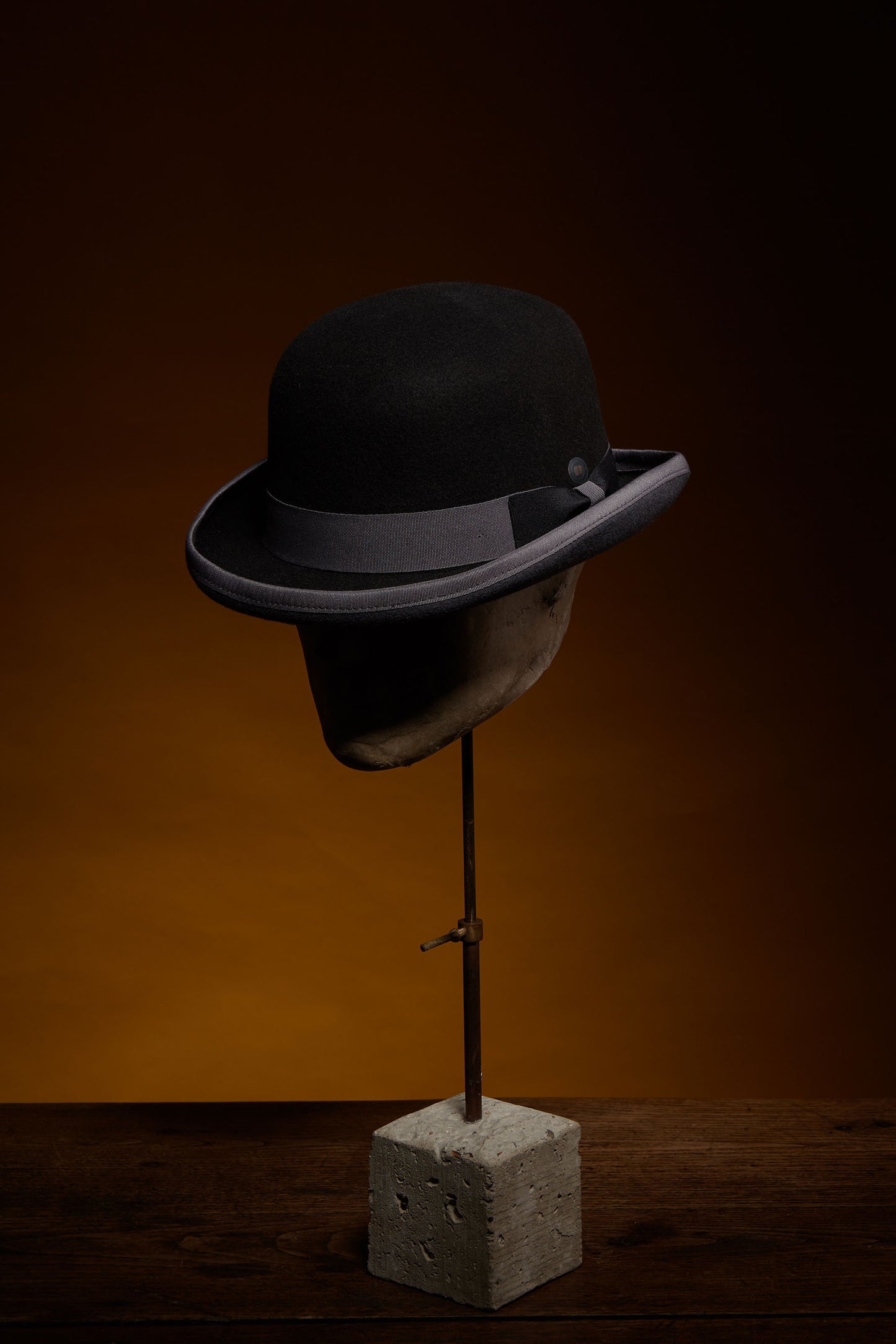 Brooke black/Grey wool felt bowler derby hat