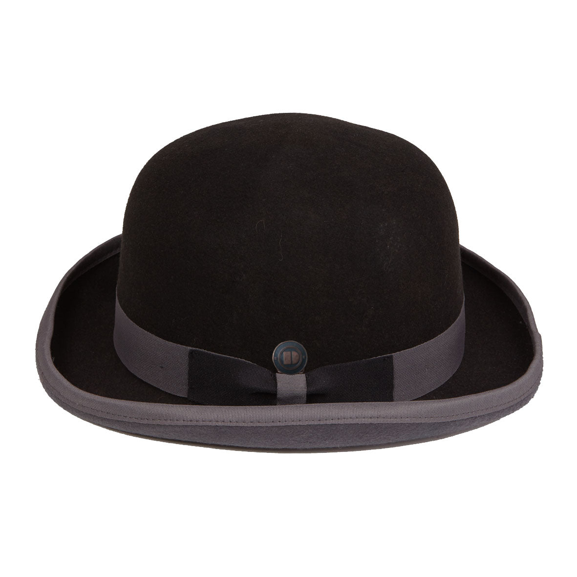 Brooke black/Grey wool felt bowler derby hat