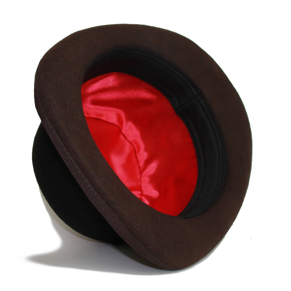 Brooke black/brown wool felt bowler derby hat