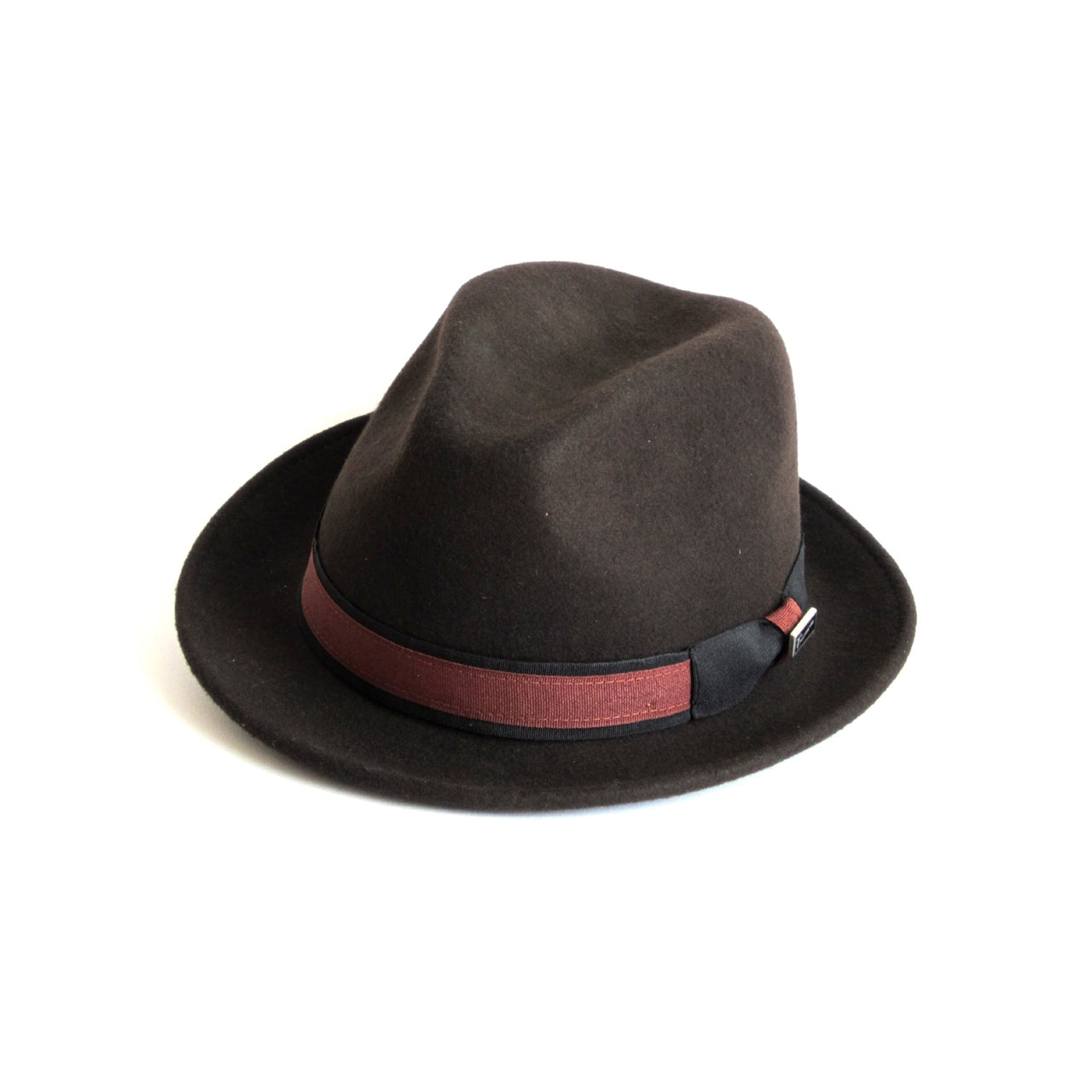 Robin wool felt two tone trilby fedora hat - Coffee