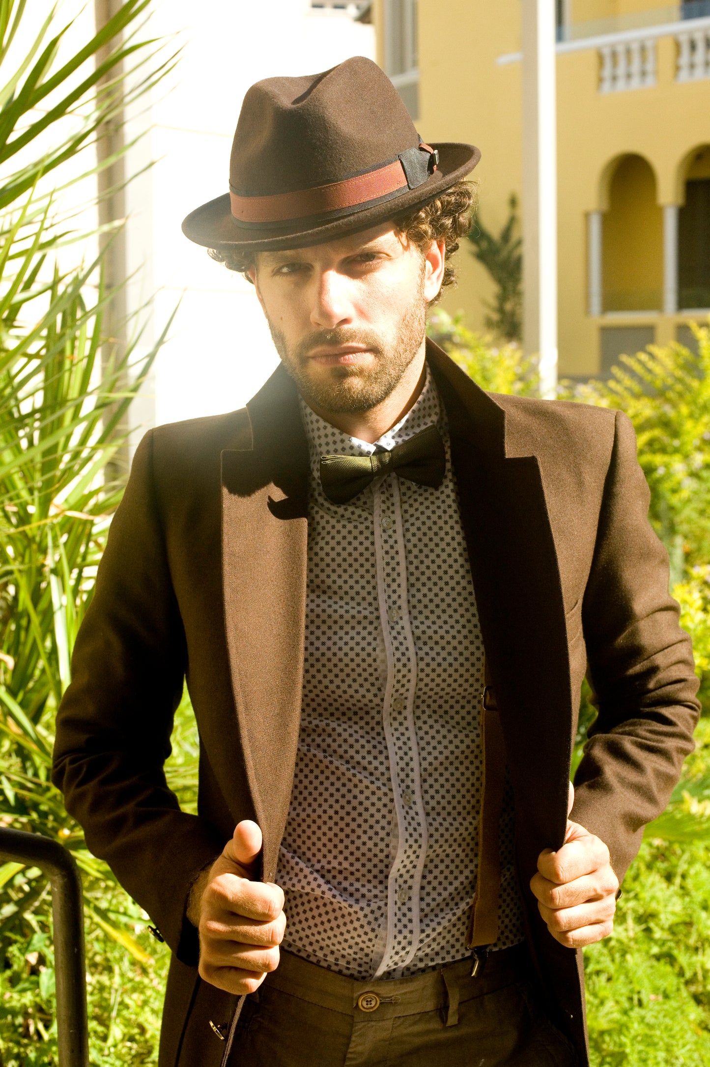 Robin wool felt two tone trilby fedora hat - Coffee