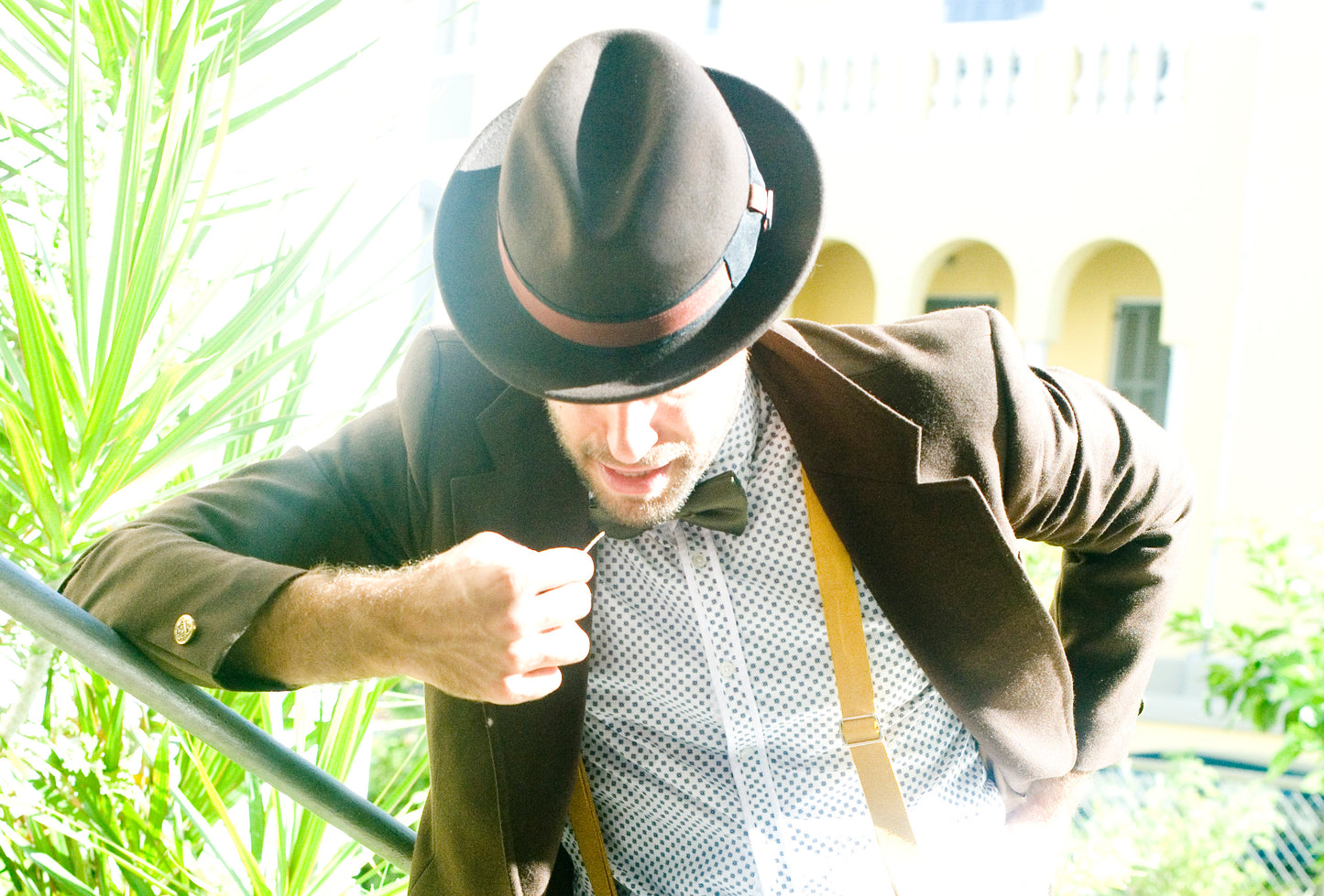 Robin wool felt two tone trilby fedora hat - Coffee