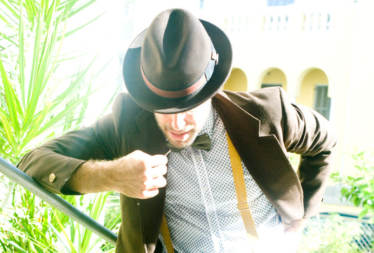 Robin wool felt two tone trilby fedora hat - Coffee
