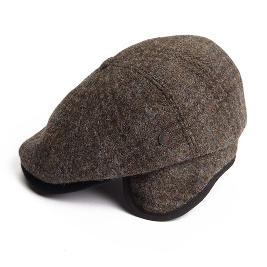 Aaron Harris Tweed wool cap with earflaps - Frost
