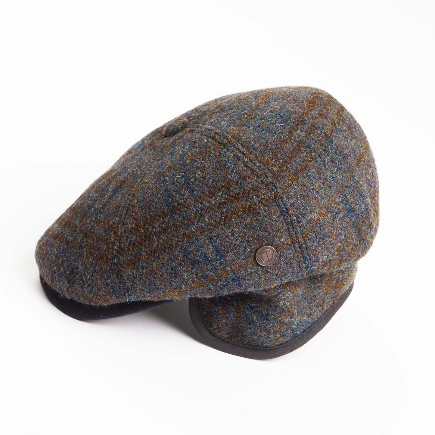 Aaron Harris Tweed wool cap with earflaps - Orchard