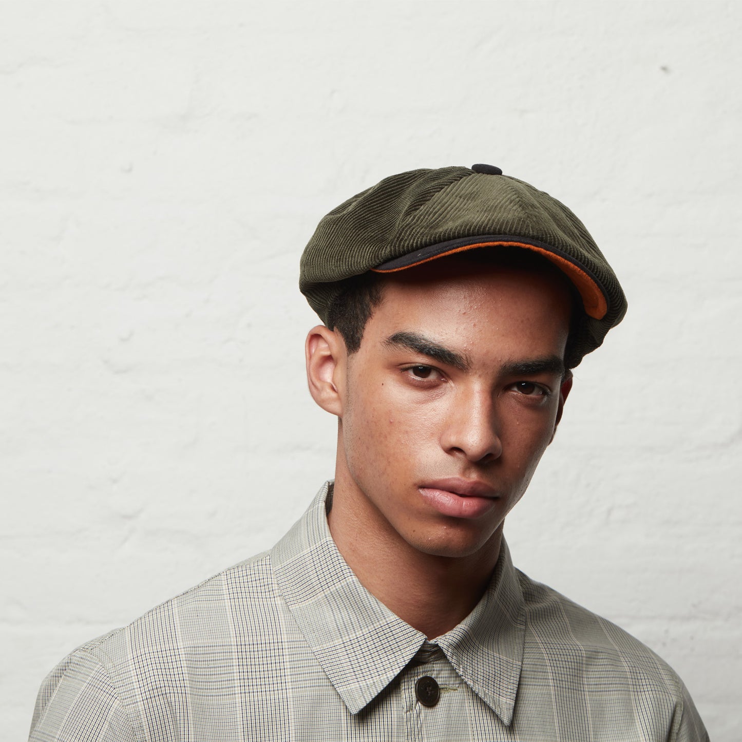 Arlo corduroy bakerboy cap - Olive