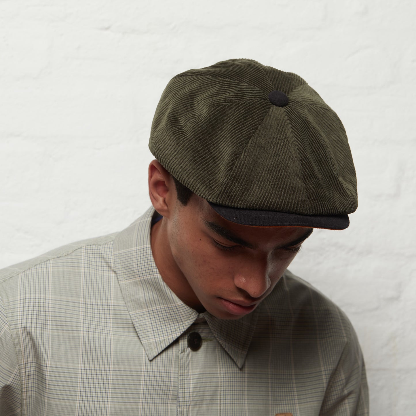 Arlo corduroy bakerboy cap - Olive