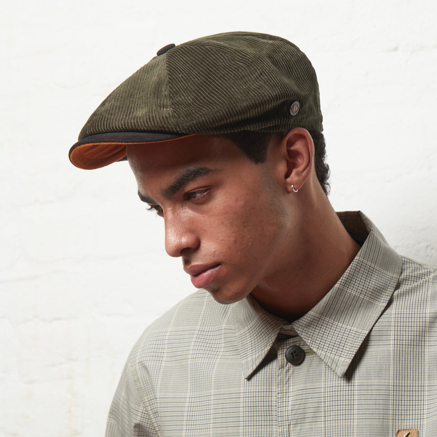 Arlo corduroy bakerboy cap - Olive
