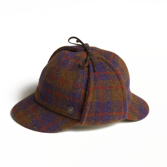 BLAKE Tweed wool Deerstalker, Made in Italy cap - Grape