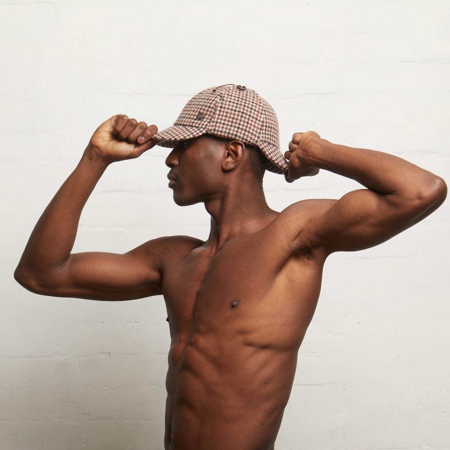 BLAKE Tweed wool Deerstalker, Made in Italy cap - Mocha