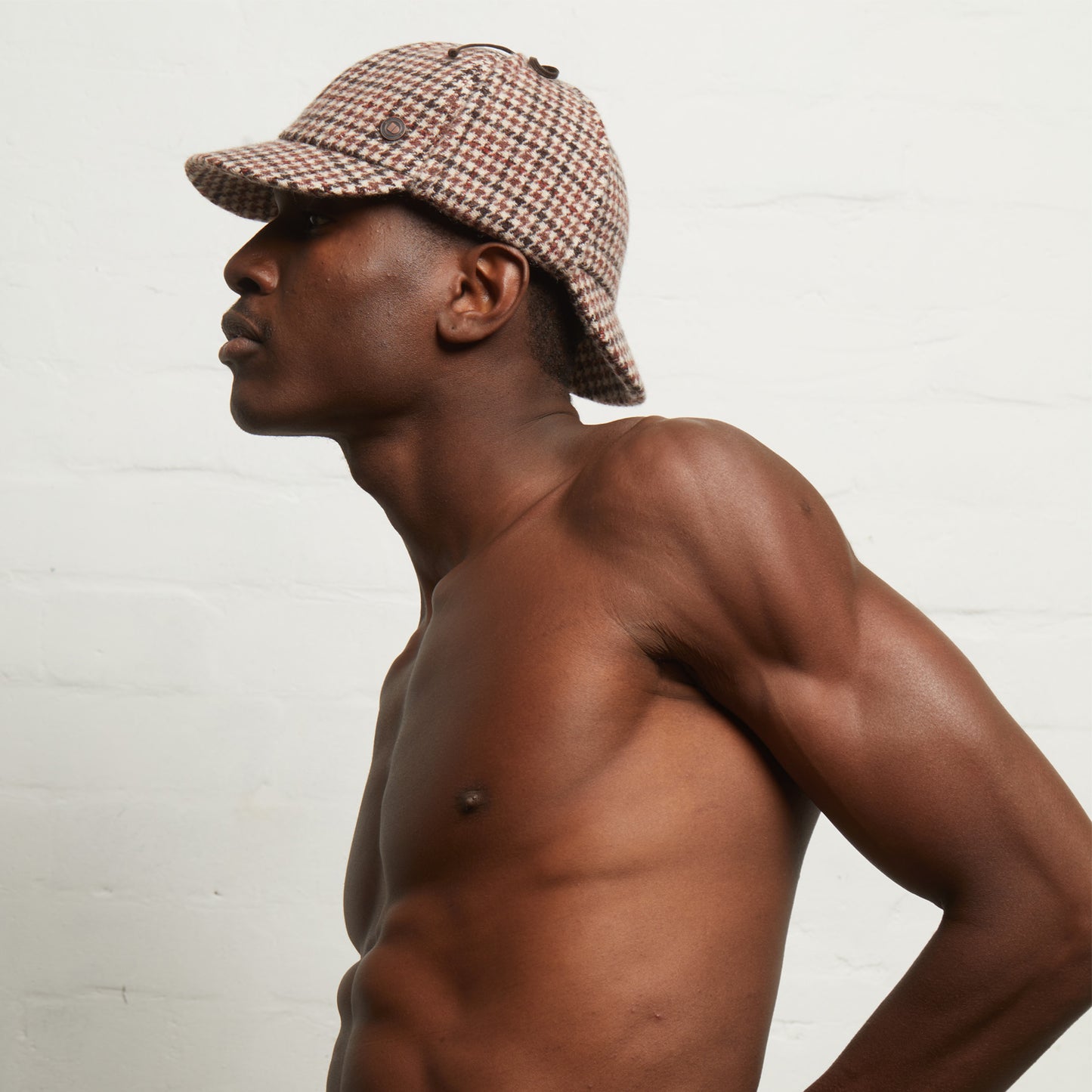 BLAKE Tweed wool Deerstalker, Made in Italy cap - Mocha