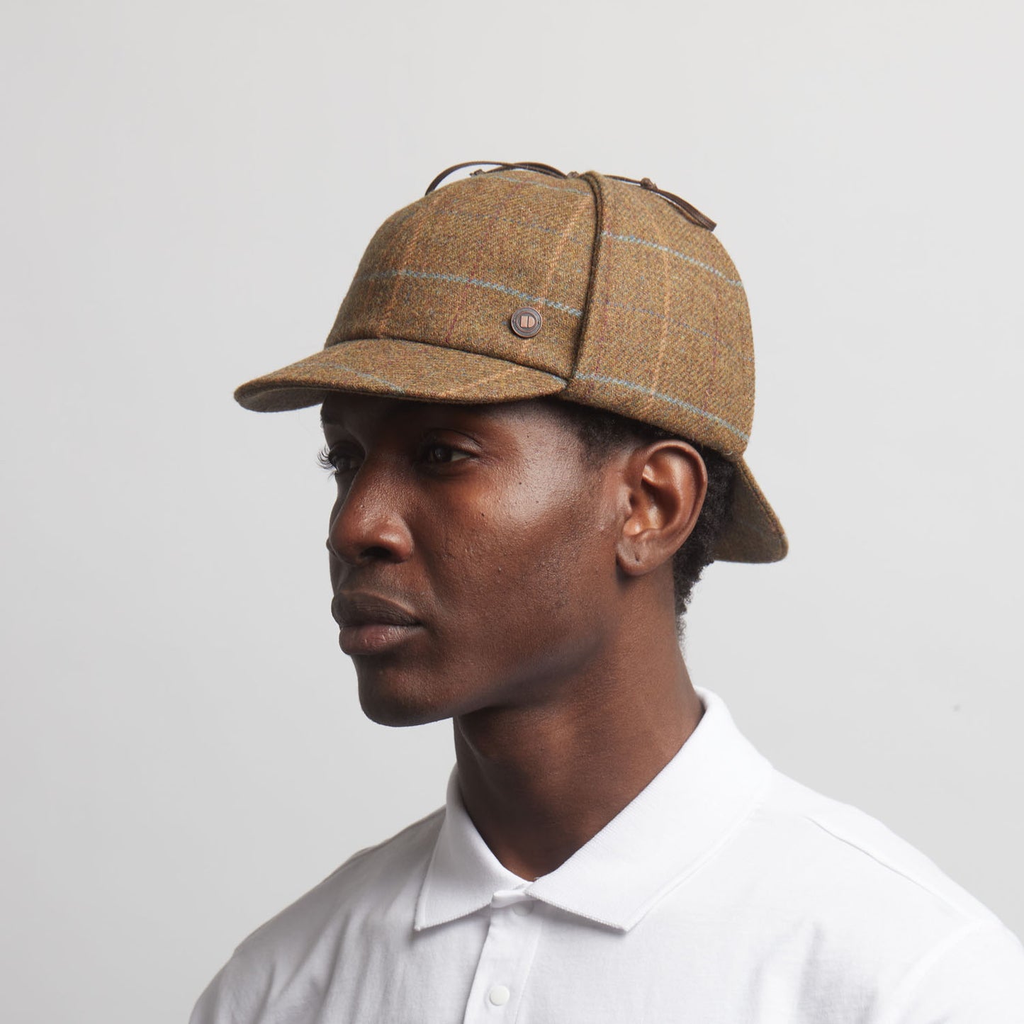 BLAKE Tweed wool Deerstalker, Made in Italy cap - Mustard