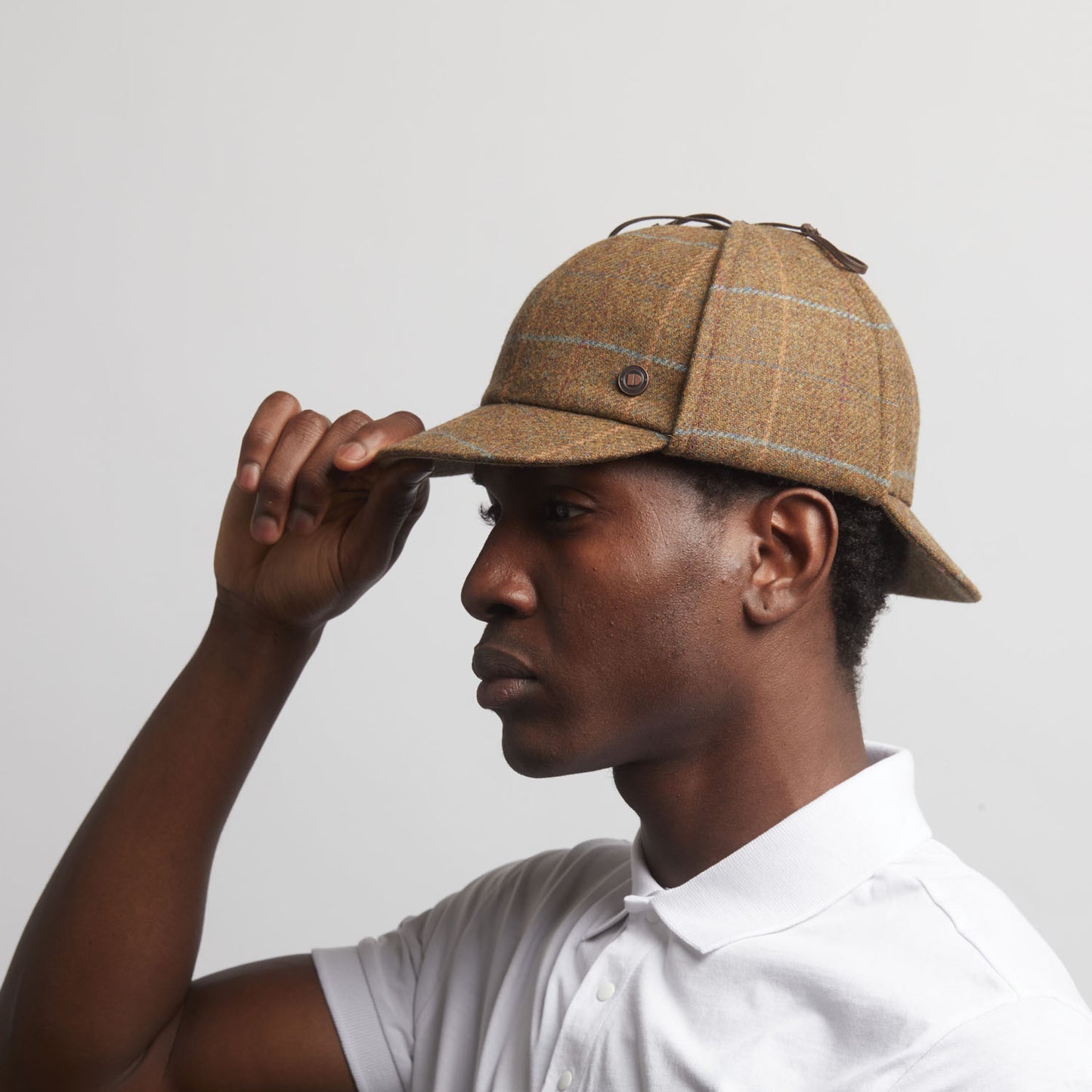 BLAKE Tweed wool Deerstalker, Made in Italy cap - Mustard